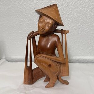 Handcrafted Brown Wooden Sculpture